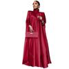 European and American Women's Clothing High Collar Loose Swing Robe Satin Dress Women High Collar Dress
