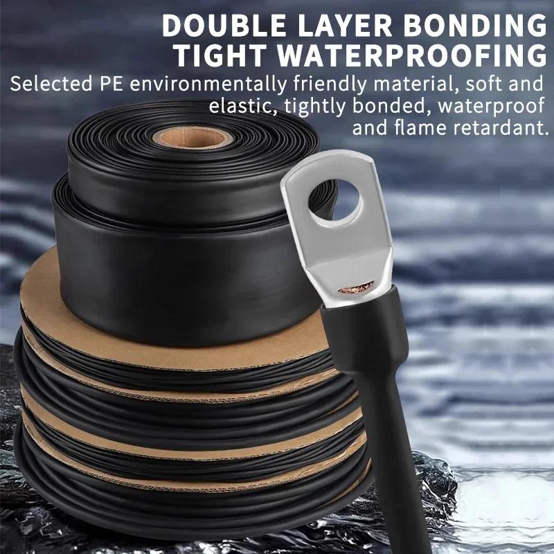 10/50/100M 200Meters Polyolefin Heat Shrink Tube 3:1 Ratio Adhesive Lined Shrink Ratio Insulated Cable Sleeve