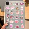 50 Pink Bookish Graffiti Stickers Reading Series Graffiti Stickers Guitar Laptop Suitcase