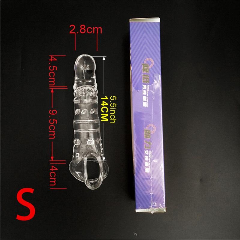 SML Elastic Penis Extension Sleeve Reusable Soft Delayed Ejaculation Condoms Penis Extender Big Dick Wearable Penis Thick Dildo