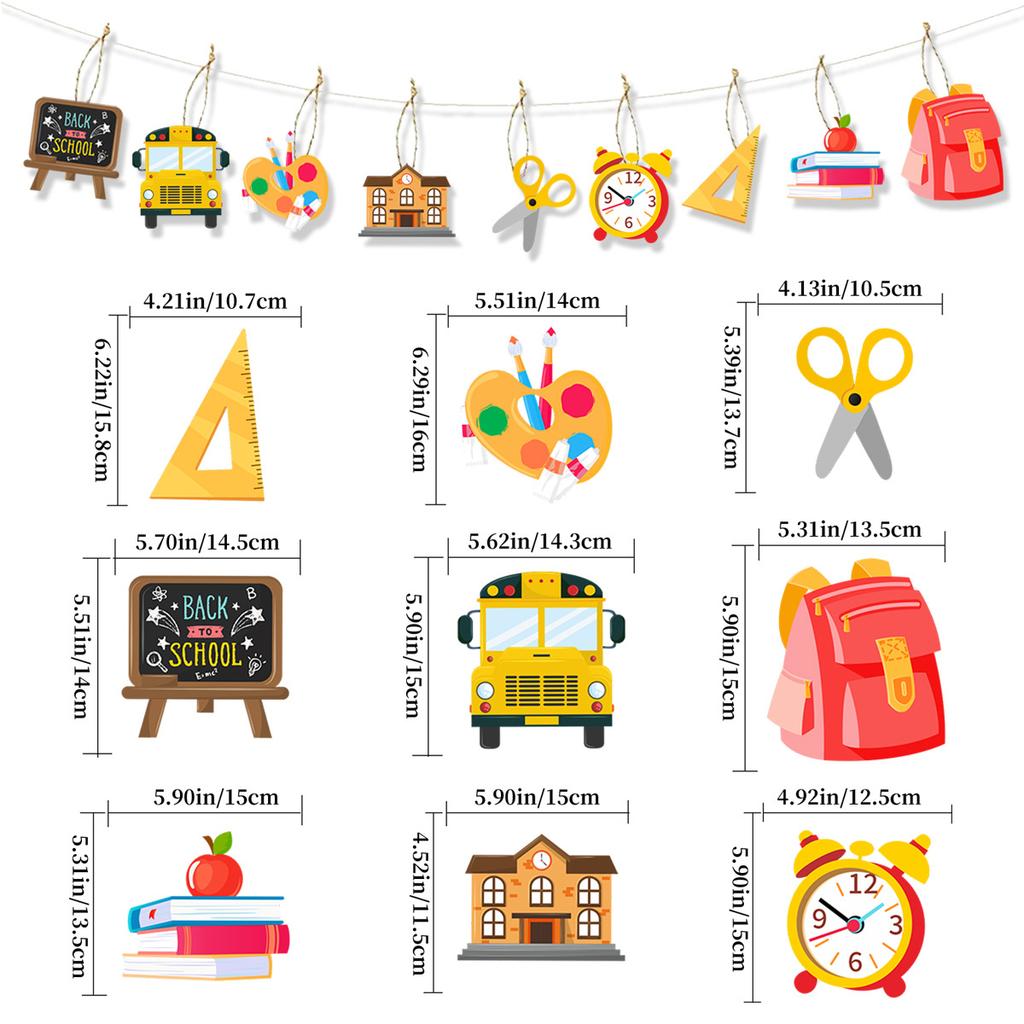 School Season School Kindergarten Classroom Party Decoration Pencil Ruler Drawing Board Hemp Rope Tag Customization