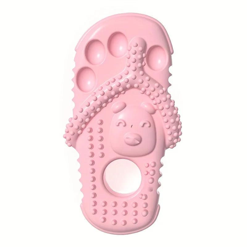 TPR Dog Chew Toys Spiky Ball & Slipper Shape Bite-Resistant Teething Toys for Puppies Dental Cleaning