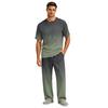 Men's Short Sleeve Pajama Set with Button Fly and Elastic Drawstring Waist