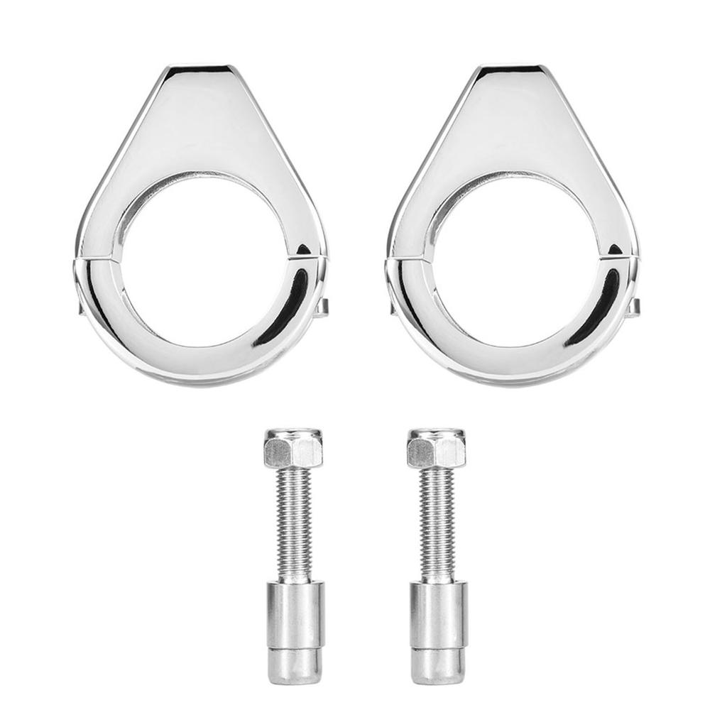 Aluminium Alloy Motorcycle Modified Turn Signal Light Mount Bracket 41mm Fork Clamps Silver