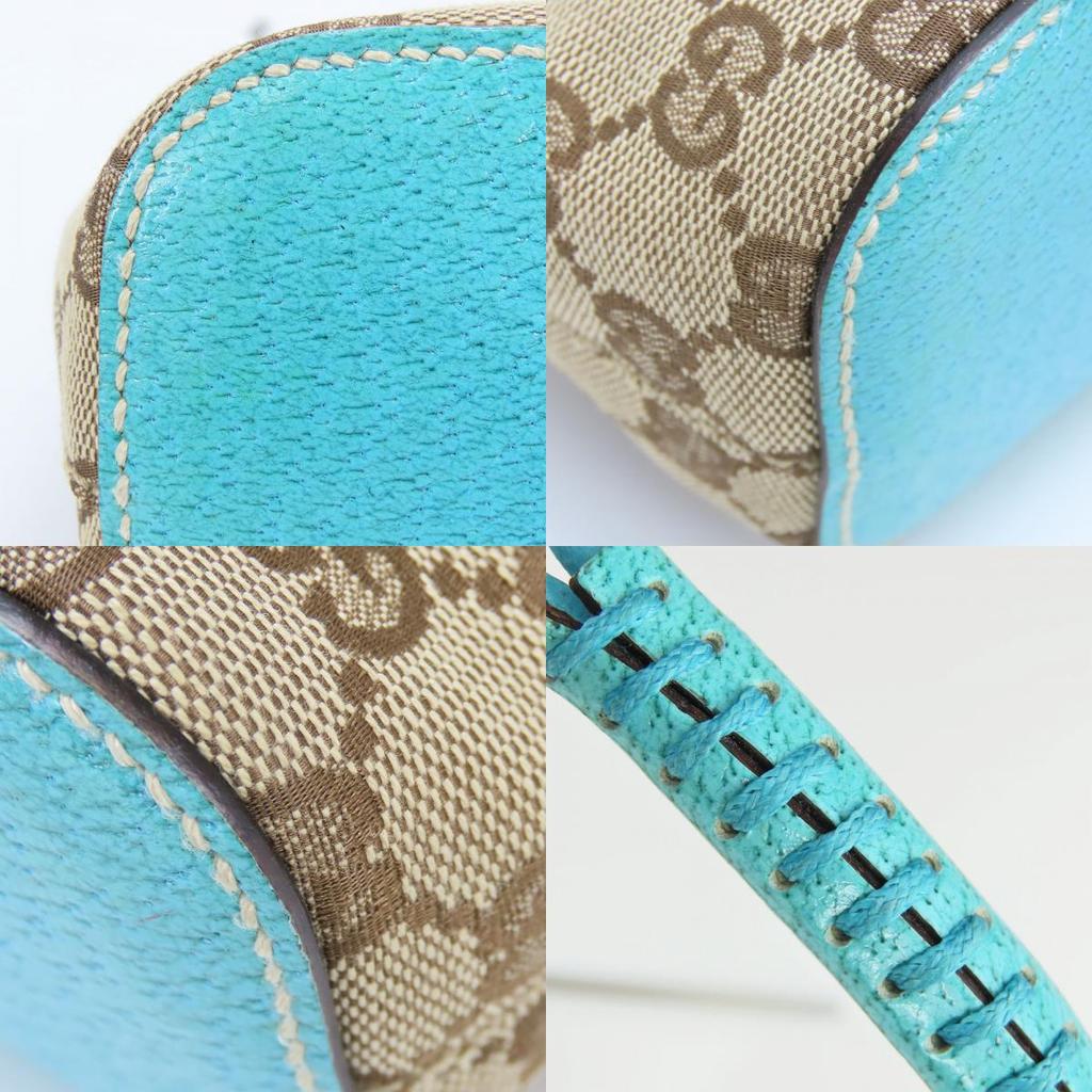 Used GUCCI Shoulder Bag 115002 GG canvas/leather beige Blue Shoulder