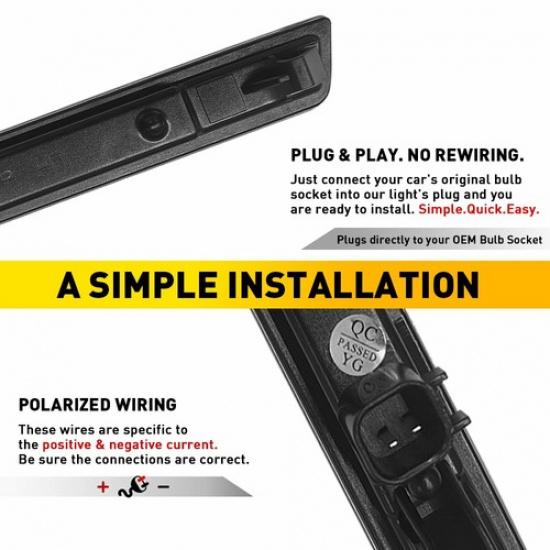 For 2015- Dodge Challenger Front Pair Bumper LED Side Parking Marker Lights