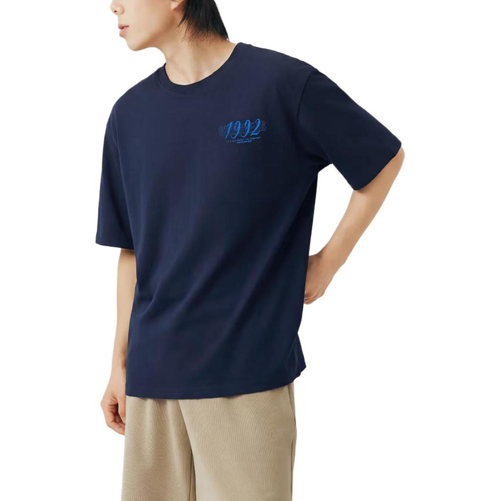 Skechers Solid Color Breathable Short Sleeve Pullover Comfortable T-Shirt Men tops L126M022-00DU