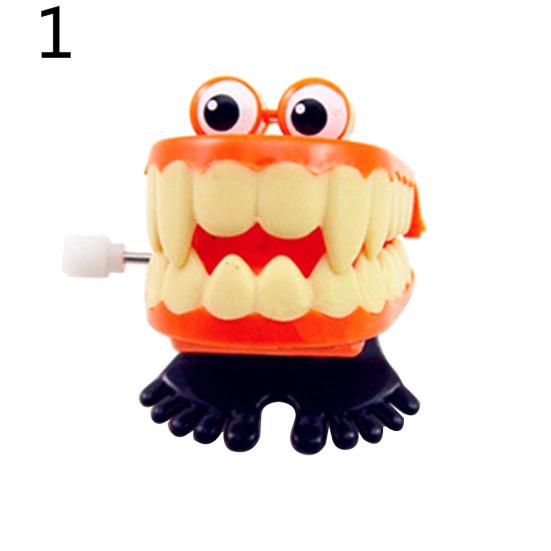 Funny Cartoon Teeth Denture Foot Wind Up Clockwork Educational Kids Spring Toy