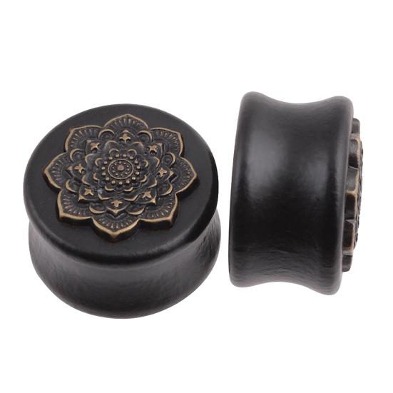 1Pc Vintage Lady Mandala Flower Double Flared Ear Expander?Plug Piercing Jewelry