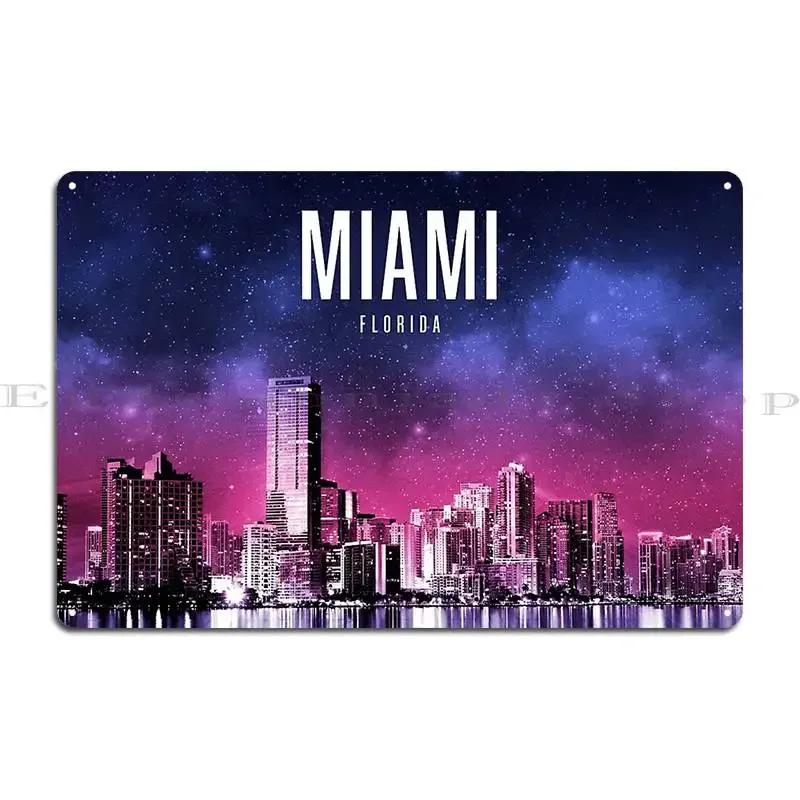 Miami Florida Metal Sign Club Designer Funny Club Bar Cave Tin Sign Poster