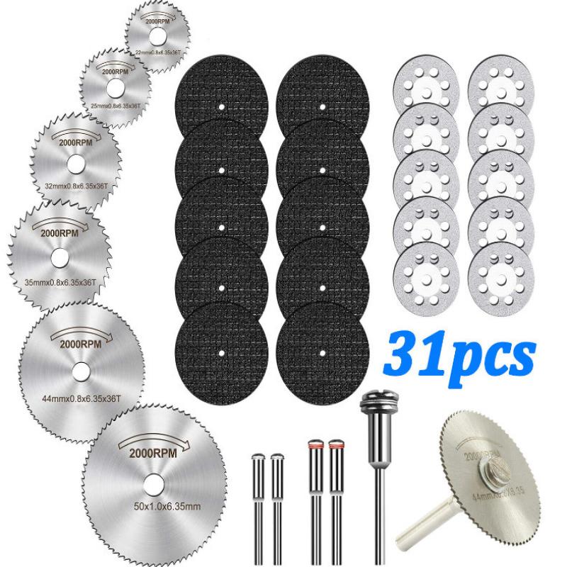 10/31 Pièces Disques de Coupe Diamantés Meuleuse Ponçage Roue de Ponçage Lame de Scie Circulaire Travail du Bois Métal Mini Perceuse Outil Rotatif Accessoires