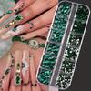 12 Grids Nail Art Rhinestones Jewelry Set Multi-shapes Colorful Flatback Nail Charms 3D Nails Accessories