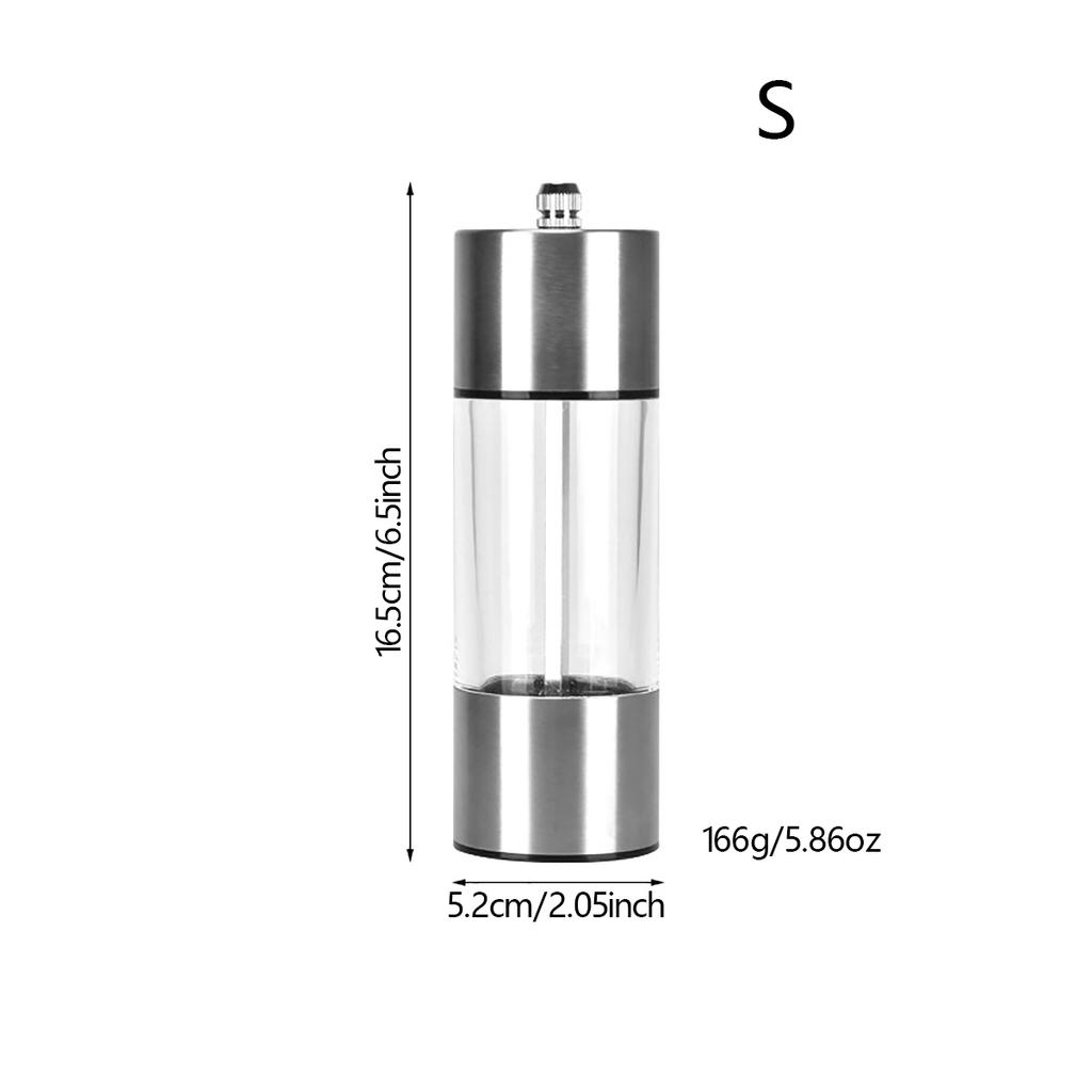 1pc Pepper Grinder Stainless Steel Acrylic Spice Bottle Salt Pepper Mill Manual Spice Grinder Mill Household Kitchen Gadgets