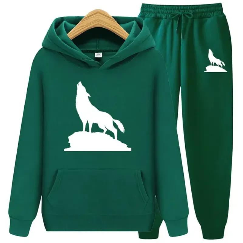 2023 Autumn Winter Hoodie Suit Men's Trousers Leisure Running Sports Sets Men Print Two-Piece Set Male Fashion Jogging Tracksuit