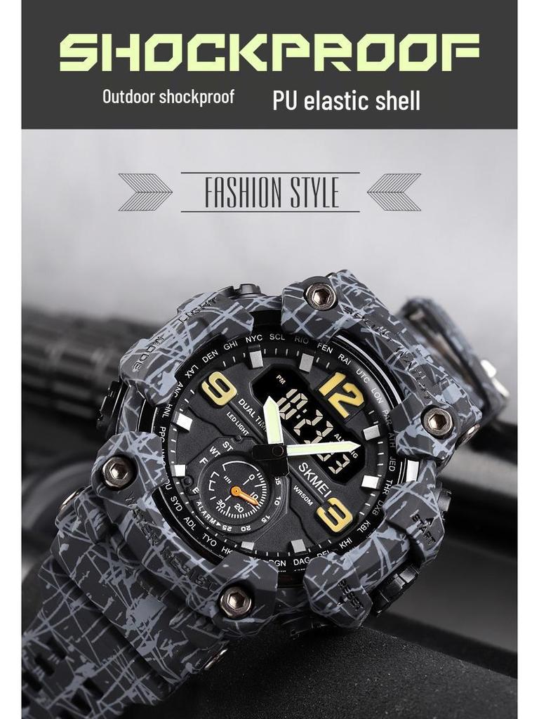 Shike Mei Herren Multifunktions Outdoor Sportuhr - Großes Zifferblatt, Wasserdicht, Elektronisch