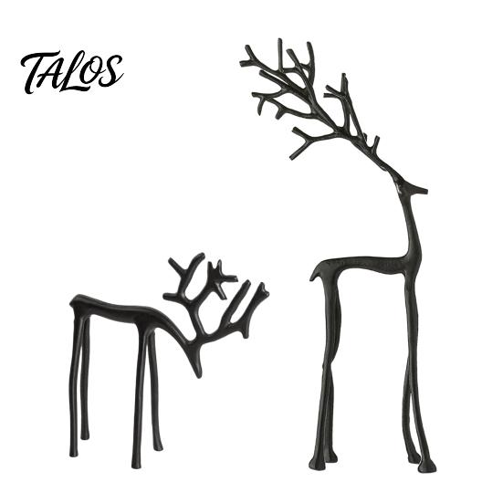Modern Alloy Sculptures Christmas Reindeer Statue, Small Deer Sculpture Figurine, Elegant Contemporary Home Accessories Holiday Decor for Tabletop,