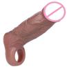 SXXY Silicone Realistic Penis Sleeve With Foreskin Head Reusable Condoms Cock Rings Extender Male Sex Toys Dick Enlarger