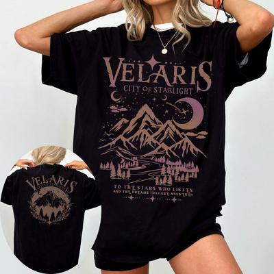 Dam Retro Mörk Akademisk ACOTAR Velaris Skjorta Sarah J Maas Bokälskare Gåva Lös Retro Skjorta Unisex T-shirt Fantasy Kläder Y2K Topp