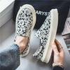 Fashion Male Shoe Print Low-Top Slip-on Moccasin Men's Casual Shoes Comfortable New In Hiking Legitimate Promotion Adults Sale Sneakers