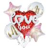 5Pcs/set Happy Birthday Party Balloon Round Heart Foil Helium Balloons Wedding Valentines Day Love You Decoration Supplies