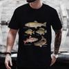 Summer Men T Shirt Street Style Retro Hiphop Fish Cartoon Short Sleeved T-shirt Men Women Top Fisherman Vintage Oversize T Shirt