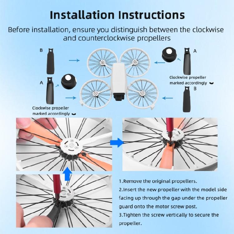 8pcs Quiet Flight Propellers Kit For Flip Drones Enhances Stability And Extends Flight Duration With Easy Mounting