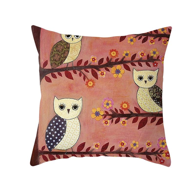 Kreative Kinderkunst-Druck Kissenbezüge, Ölgemälde Baum Cartoon-Stil Haushaltswaren, Sofakissen und Taillenkissenbezüge