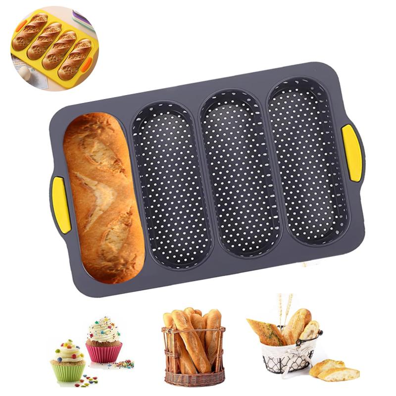Baking Mold Restaurant Bread Food Mould Grade Baguette Bake Tray Silicone Anti-scalding Non-stick Oven Tool Kitchen Accessories
