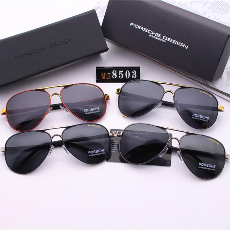 Men's Vintage Large Frame Polarized Driving Sunglasses - Spring Leg Frog Mirror HD 8503