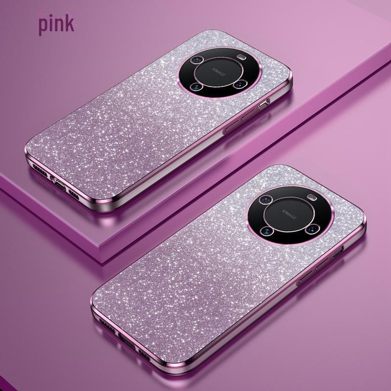 iPhone 15 Gradient Glitter Case with Electroplating - Fits Apple 14, 13 Pro Max, XR - Anti-Fall Protective Cover