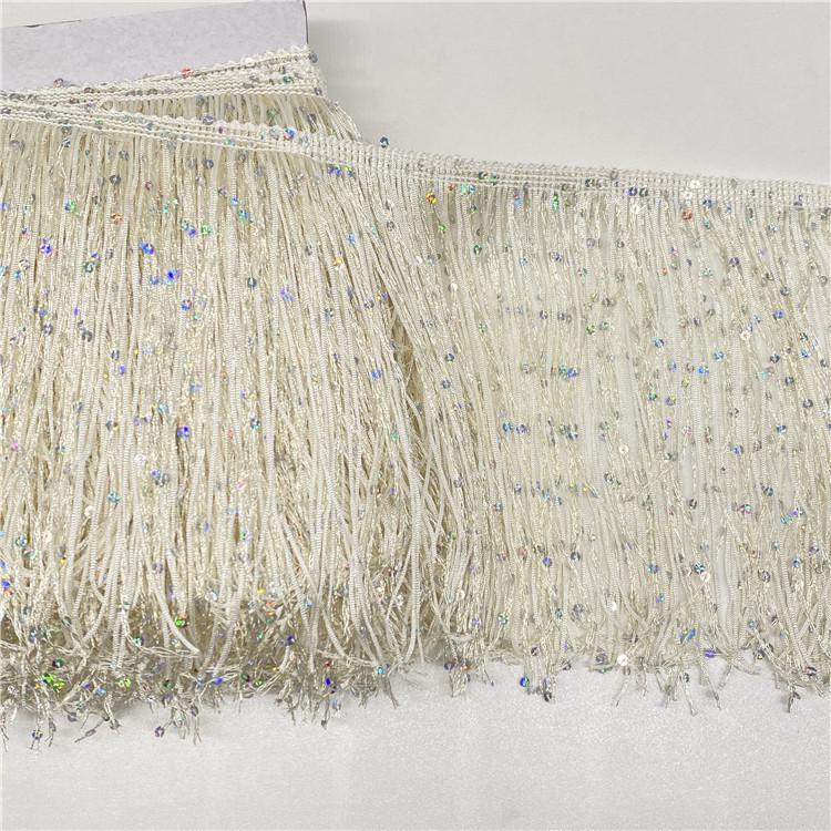 Sequin Encryption Thickened 20Cm Wide Nylon Row Beard Latin Dance Fringed Lace Dance Clothing Accessories