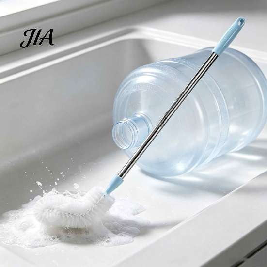 Effortless Cleaning Tool for Mineral Water Barrels Extra Long Stainless Steel Bucket Brush, Flexible High Density Bristle Durable Household Dispenser