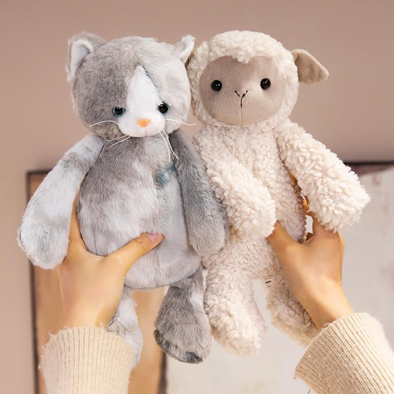 1Pc 30CM Lovely Sheep Cat Plush Toys Stuffed Soft Animal Dolls Kawaii Alpacasso Grey Cat Appease Toy Adorable Birthday Gift