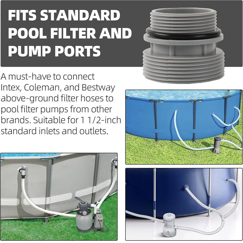 Short Pump Replacement 40mm To 1 1/2" Filter Port  Adaptor Filter Hose Conversion  Fit for Intex