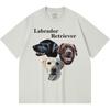 230GSM 100% Cotton T-Shirt Labrador Retriever Print Tees Funny Harajuku Style Combed Cotton Tshirt
