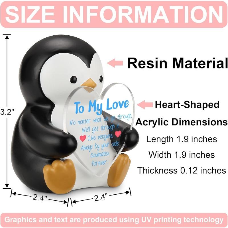Cute Penguin Heart-hugging Figurine Micro-landscape Decorative Item