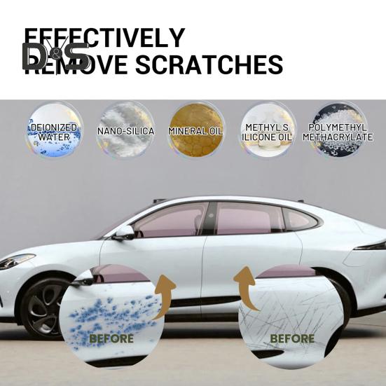 Crema reparadora de rayones para autos de 100 ml con esponja, removedor de rayones profundos para vehículos, pasta reparadora de rayones para pintura de carrocería, cera para pulir, herramientas para el cuidado del auto