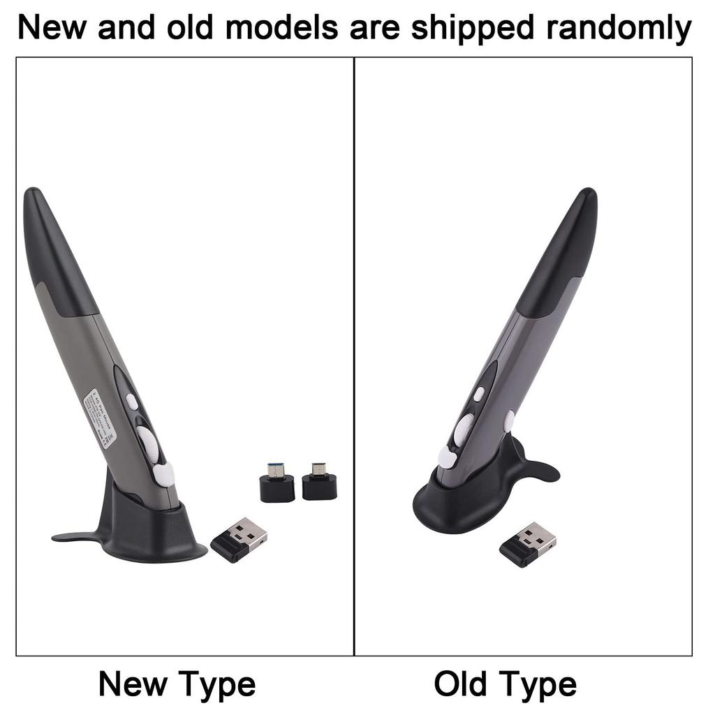 Wireless Air Mouse, 2.4Ghz Wireless Optical Pen Air Mouse, Adjustable 5001000Dpi, for Computers and Laptops, Blue (Gray)