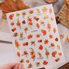 1pcs 3D Autumn Red Maple Leaf Nail Art Decals Exquisite Maple Leaves Nail Stickers Self-Adhesive 8*10cm Maple Nail Supplies #8r