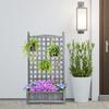 Garden Planters with Trellis for Climbing Vines, Wood Raised Beds for Garden, Flower Pot, Indoor Outdoor, Grey