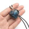 Long Stone Crystal Pendant Heart Shaped Jewelry For Women Gift Winter
