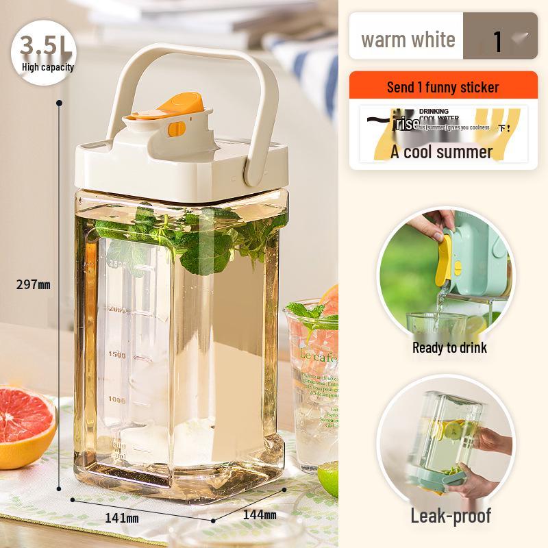 Large-Capacity Summer Flower Teapot with Faucet - Outdoor Cold Water Jug