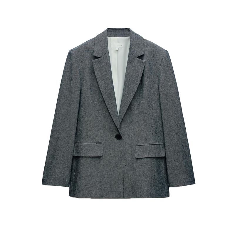 Spring New Women's Clothing French Style Commute Style Easiest for Match with Padded Shoulder Straight-leg Lapel Suit Outwear 2023105