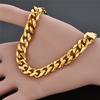 Punk Fashion Cuban Link Bracelet Male Gold Silver Color Stainless Steel Hand Chain Bracelet For Men Cool Hip Hop Jewelry Gift