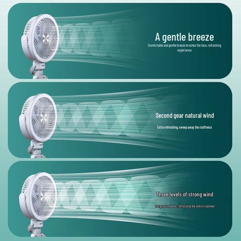 Kangming KM-F0556 Portable Outdoor Camping Fan with Light