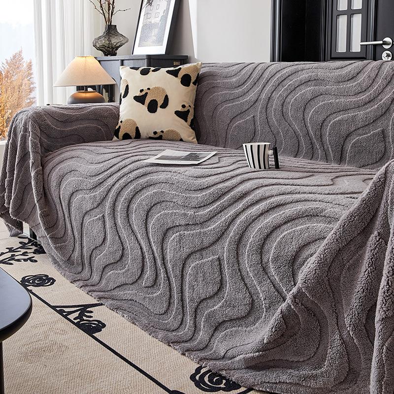 Modern Simple Plush Sofa Towel Full Cover Cloth Dust-Proof and Warm Sofa Cover All-Inclusive Universal Cover Nap Wool Blanket