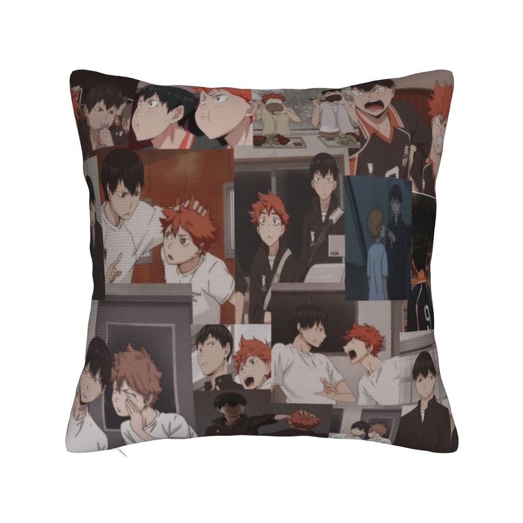 Anime Haikyuu Quadratische Kissenhülle Bokuto Volleyball Kissenbezug Toller Reißverschluss Dekorative Kissenhülle für Auto 18x18