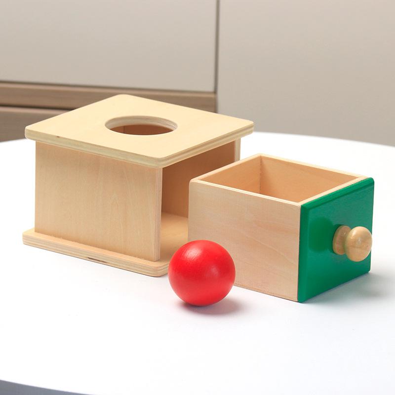 Wooden ball drawer goal box educational toys children's early education intellectual development coin box teaching aids