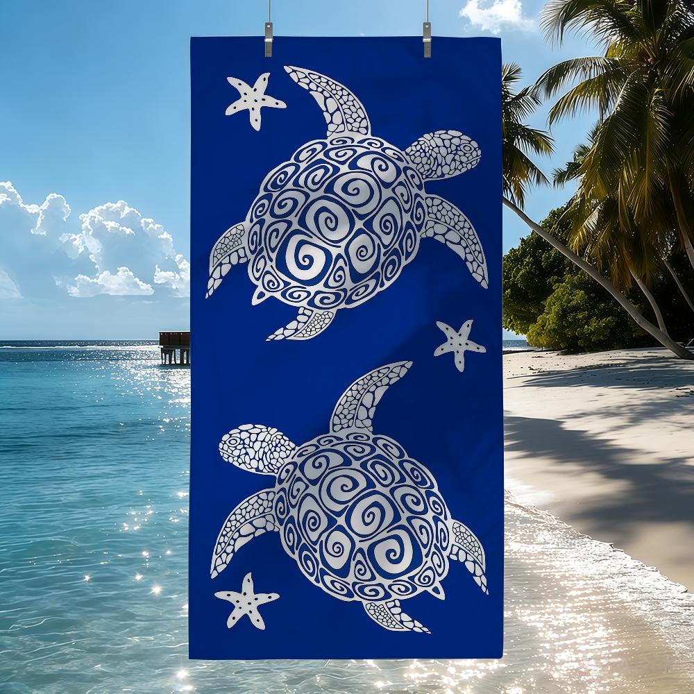 

Sea Turtle print Towel Quick Drying Beach Towels Are Suitable For Swimming Pools Camping Yoga And The Gym W40*H60(CM)