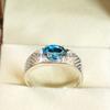 London Blue Topaz Oval Gemstone With 925 Sterling Silver Ring For Men's #B221 JL375675959026